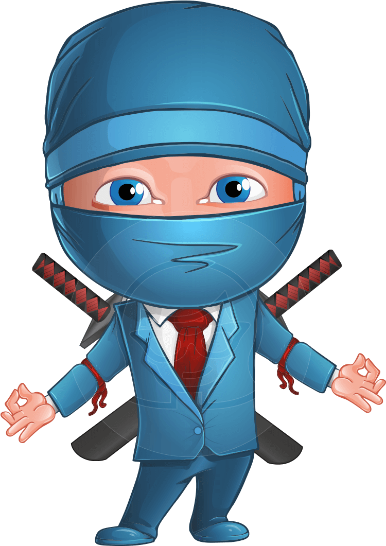 Hideki The Business Ninja - Cartoon (873x1060), Png Download