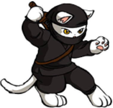 Ninjacat - Ninja Cat Cartoon (385x385), Png Download