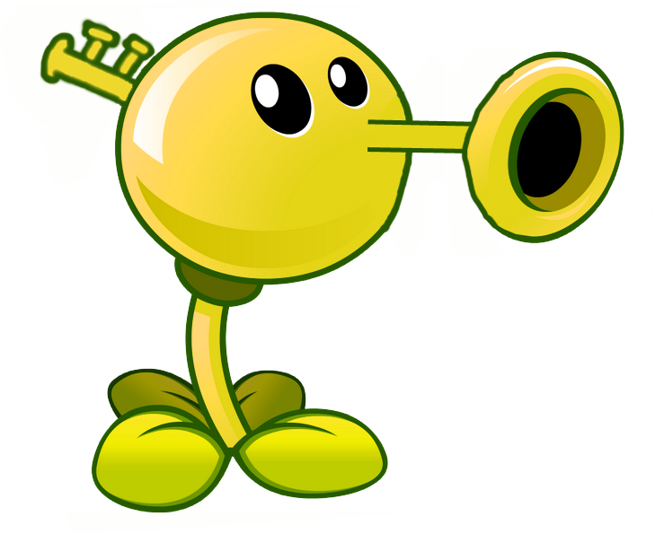 Trumpet Peahd - Zombies Vs Plants (729x595), Png Download