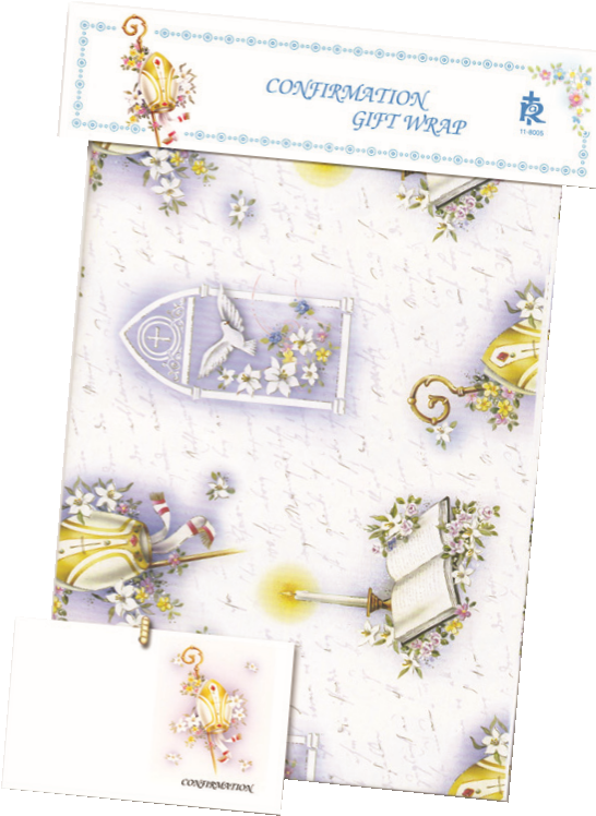 Confirmation Gift Wrap Paper With Gift Card - Confirmation Paper Goods (546x748), Png Download