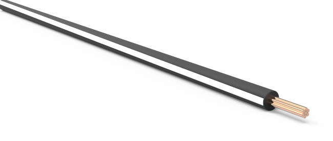 Txl Automotive Wire 22 Awg Black W/ White Stripe Bulk - Pencil Top View Png (650x275), Png Download