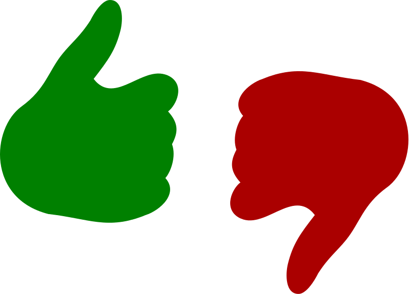 Thumbs Up And Down Png (800x574), Png Download