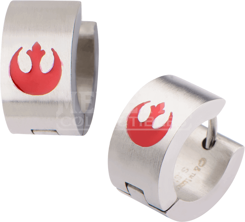 Star Wars Rebel Alliance Huggie Earrings - Super-heroes Star Wars Stainless Steel Pvd Rebel Alliance (850x850), Png Download