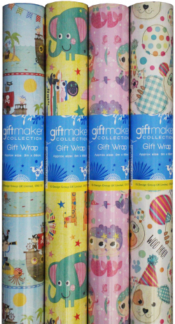 Juvenile 3m Gift Wrap Roll Assorted - Gift Wrap Roll (736x460), Png Download