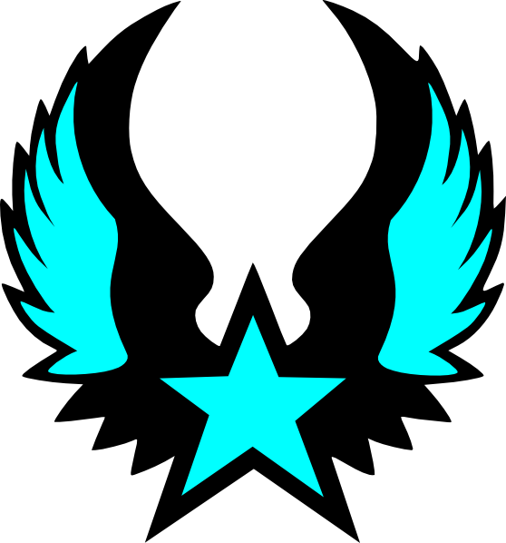 Blue Winged Star Clip Art At Clker - Logo Dream League Soccer Stars (558x598), Png Download