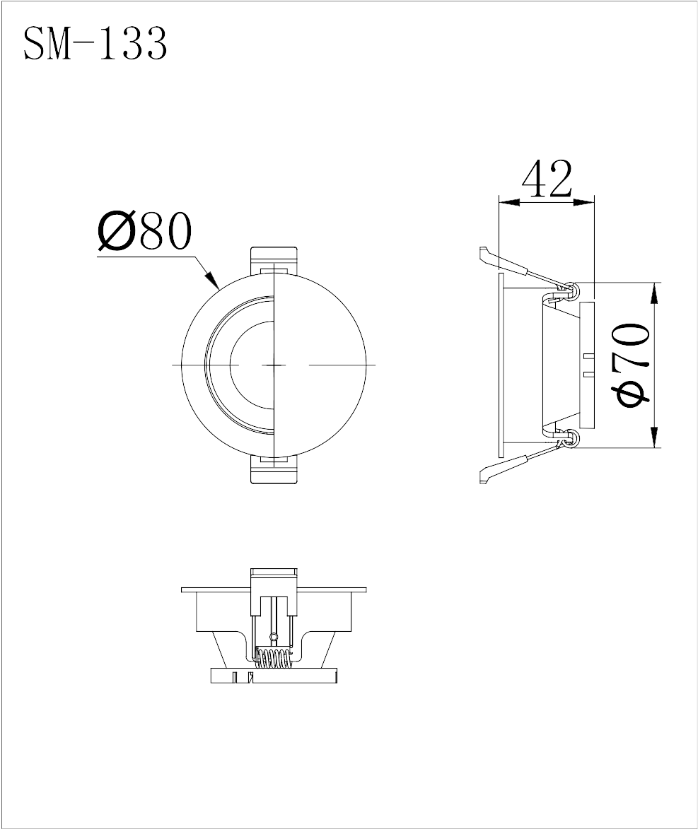 Anti-glare Eyelid Fixed Outer/internal Tilt Downlight - Diagram (1754x1240), Png Download