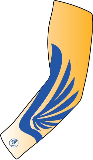 Yellow Gold And Royal Blue Wings (372x659), Png Download