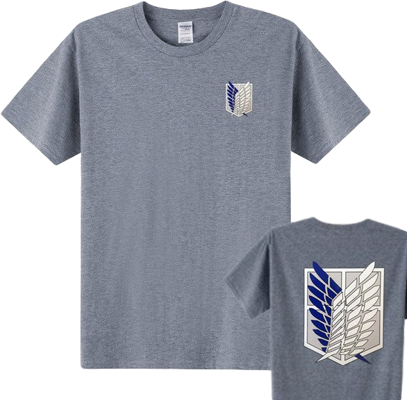 Attack On Titan Grey/blue Wings Of Freedom Shirt - Clannad Tshirt (640x640), Png Download
