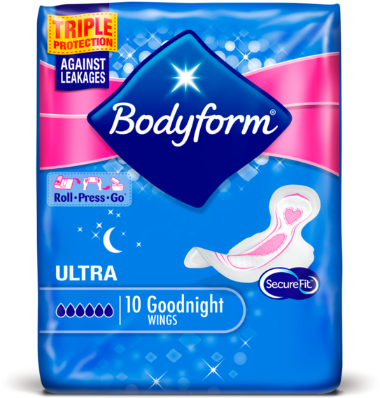 Ultra Goodnight Wings - Bodyform Ultra 10 Goodnight Wings (615x615), Png Download