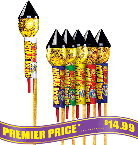 Crackling Octopus Rockets - Gender Reveal Fireworks Fountain (500x500), Png Download