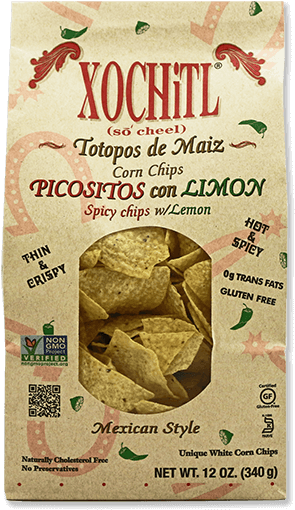 Totopos De Maíz Picositos - Xochitl Corn Chips, Stone-ground, Garlic - 1.5 Oz (430x575), Png Download