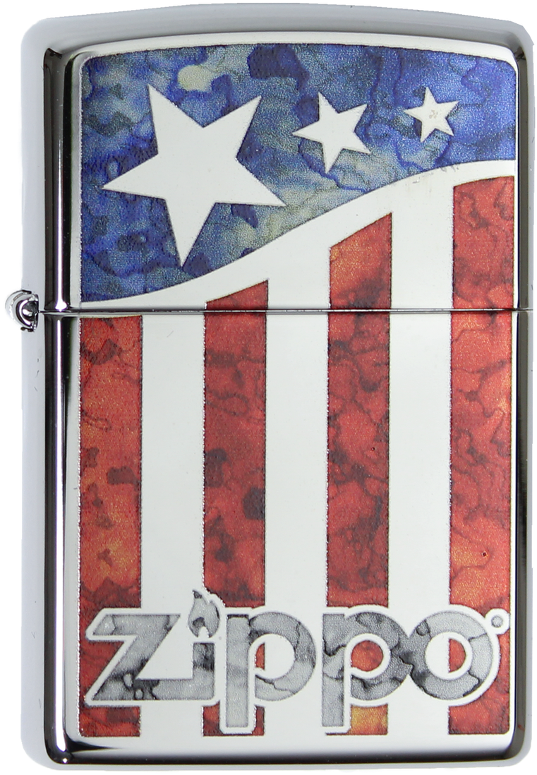 Image - Zippo Us Flag High Polish Chrome Regular Lighter (1280x1280), Png Download