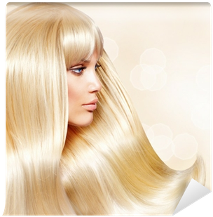 Fashion Girl With Healthy Long Smooth Hair Wall Mural - Blond (400x400), Png Download