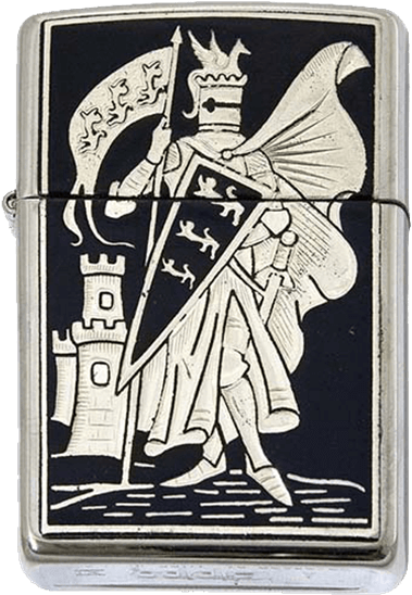 Damascene Pennat Zippo Lighter By Marto - Zippo Medieval (555x555), Png Download