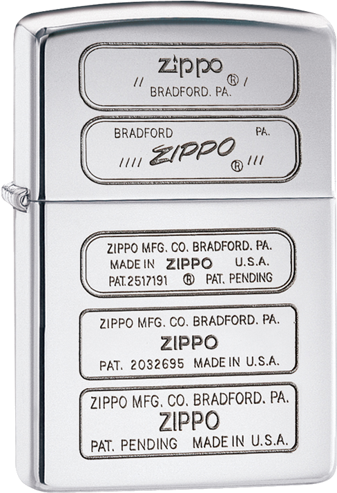 #28381 Zippo Bottom Stamp Des - Zippo Bottom Stamps High Polish Chrome Windproof Lighter (535x758), Png Download