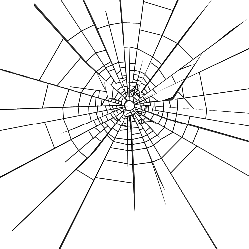 Efeito De Vidro Quebrado Em Png - Draw Broken Glass (500x500), Png Download