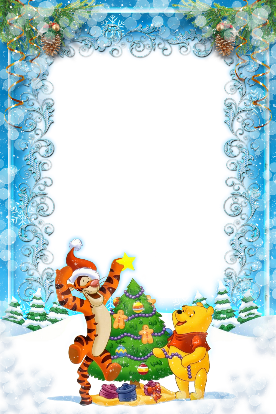 Clipart Resolution 1067*1600 - Christmas Frame Png Disney (900x1350), Png Download