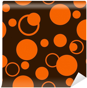 Orange And Brown Circle Dot Fabric Background Wall - Textile (400x400), Png Download