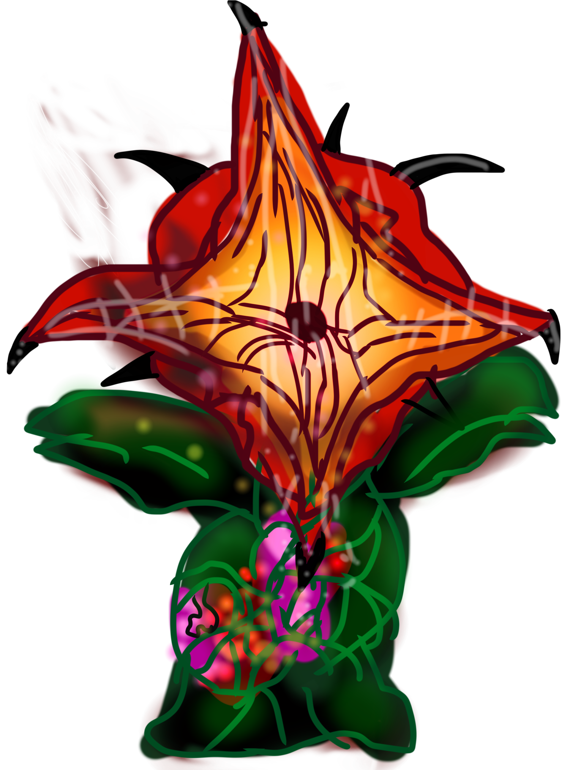 Poison Flower- Mouth Open - Illustration (1936x2592), Png Download
