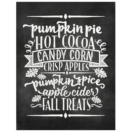 Fall Treats Chalkboard Word Art Svg Scrapbook Cut File - Chalkboard Word Art (432x432), Png Download