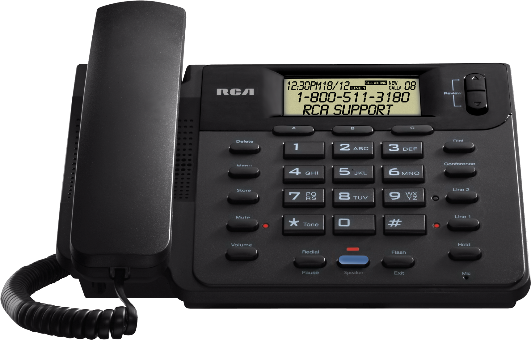 2 Line, Corded, Multi Line, Business Phone, Small Business, - Business Corded Phone With Hold Mute (1800x1160), Png Download
