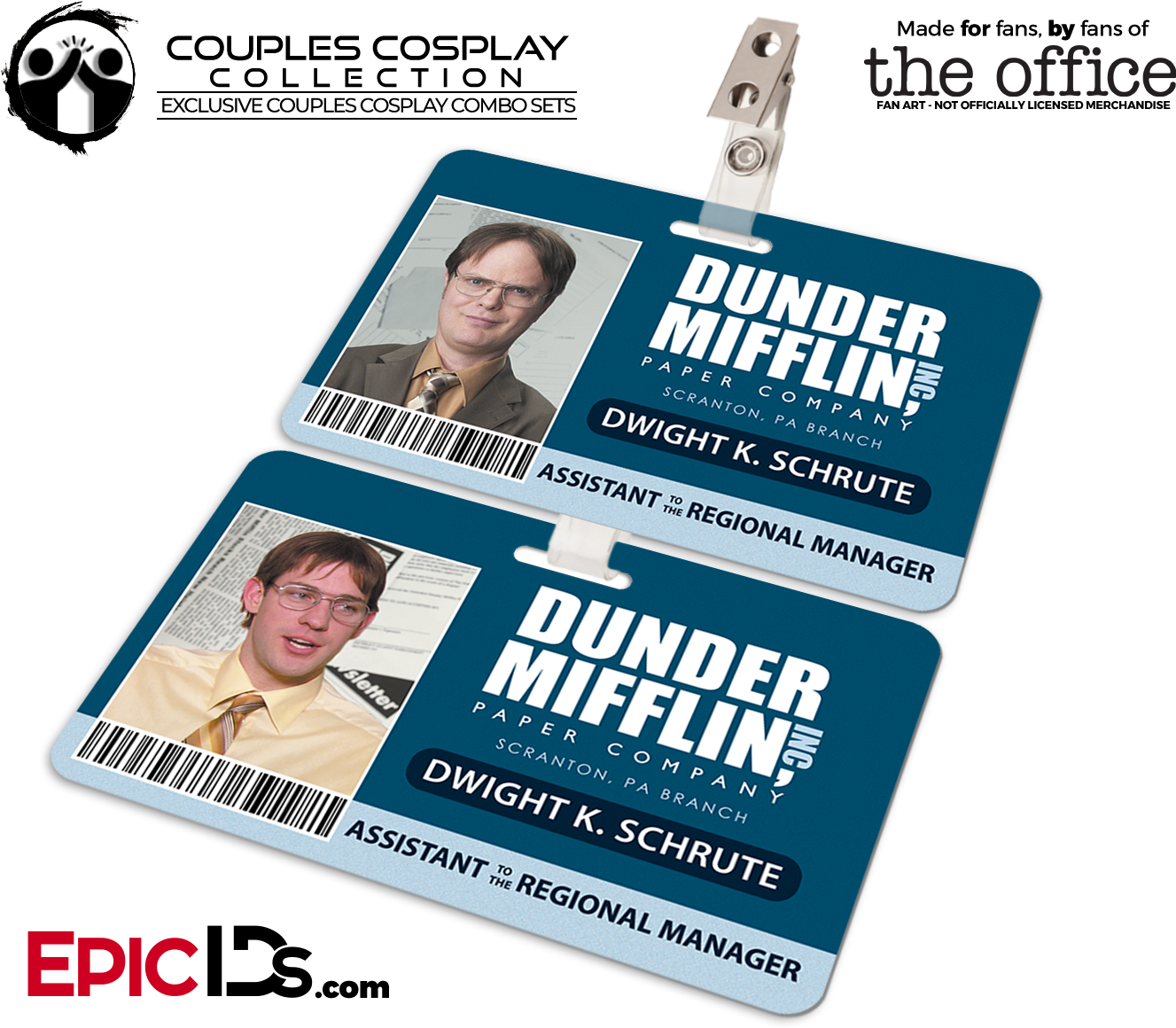 Dunder Mifflin 'the Office' Employee Id Name Badges - Jim Halpert Id Badge (1417x1181), Png Download