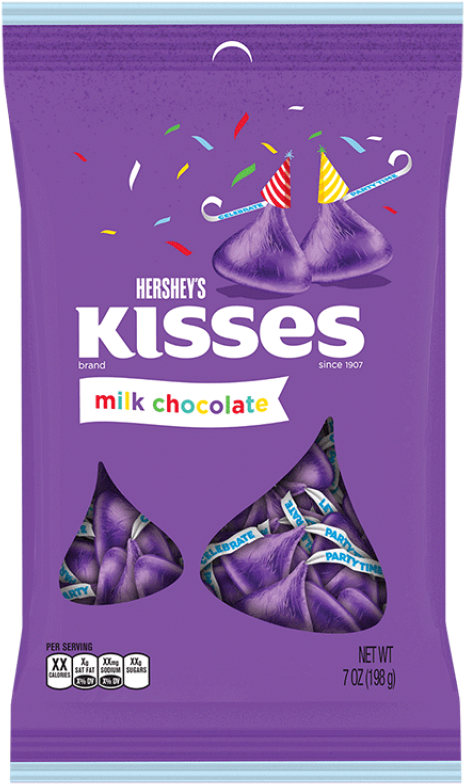 Hershey's Milk Chocolate Birthday Kisses Purple 7oz - Hershey's Kisses Milk Chocolate - 7 Oz Bag (800x800), Png Download