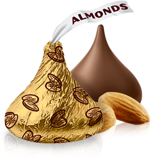 Hersheys Kisses With Almonds Chocolate Candy 35 Oz - Free Transparent