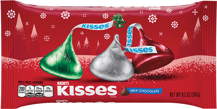 Holiday Hershey's Kisses - Hersheys Kisses Milk Chocolate - 11 Oz Bag (750x750), Png Download