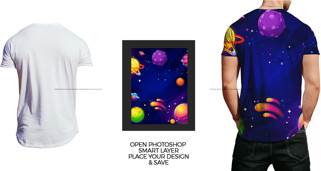 Round Neck Men T Shirt Mock Up - T-shirt (1200x600), Png Download