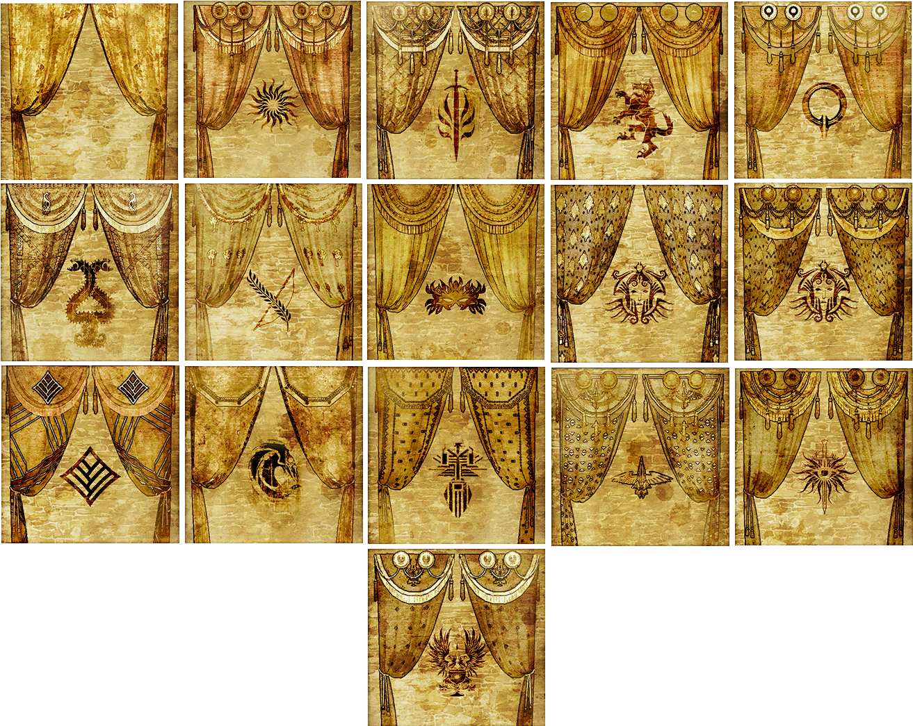 Skyhold Drapes Collection - Elven Drapery Dragon Age (1348x1072), Png Download