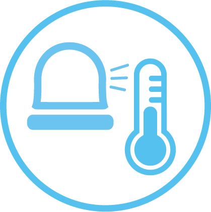 Haier Alarm Temperature Icon - Blue Biomedical Icon Png (419x420), Png Download