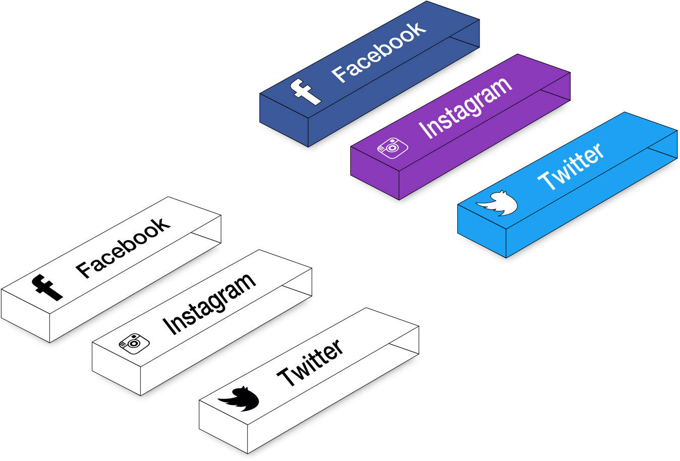 3d Block Buttons Concept Sketch Instagram Facebook - Concept (1600x1200), Png Download