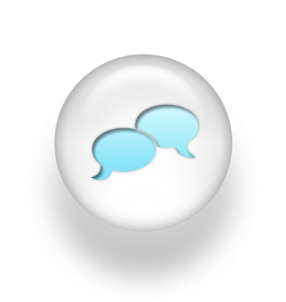 Speech Balloon Pearl White 3d Two Icons Blue - Icon (480x480), Png Download