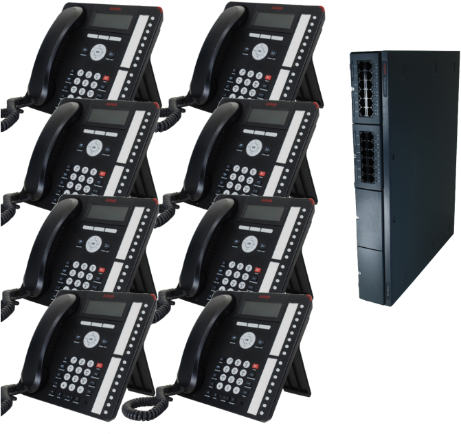 Avaya Business Telephone System With 6 Phones (700x634), Png Download