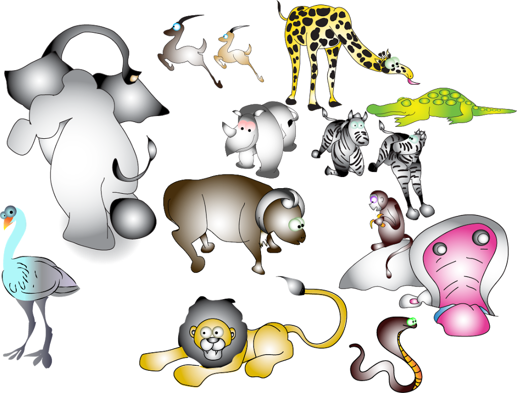 Kids Illustration In Vector Format For African Animals - Illustration (1024x779), Png Download
