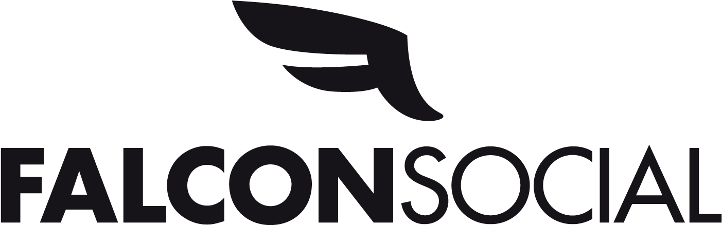 Falcon Social - Falcon Social Media Logo (1417x437), Png Download