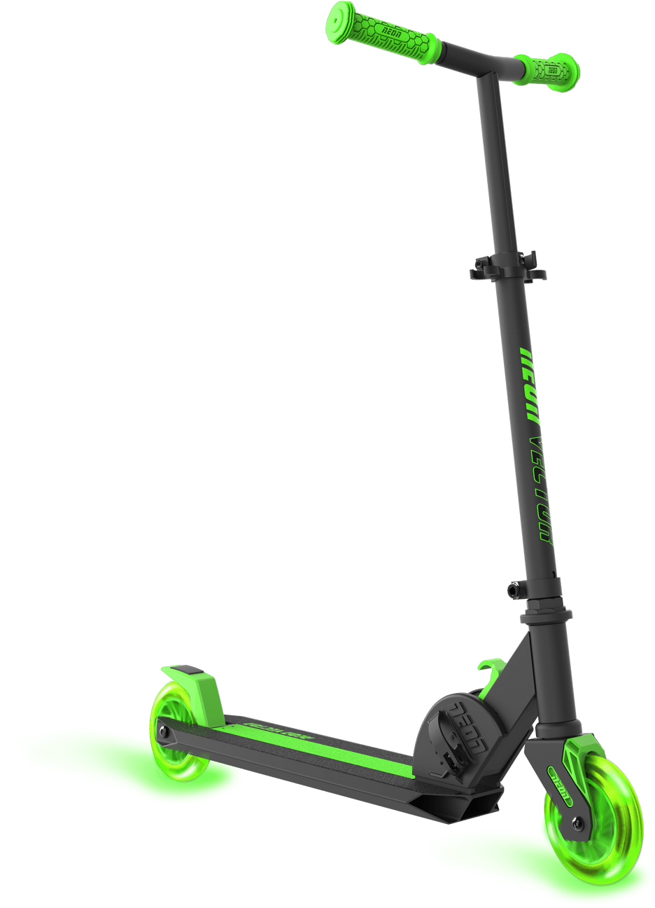 Neon Vybe Kick Scooter Vector Green For Kids, Foldable - Neon Vector Scooter (1500x1500), Png Download