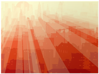 Póster Resumen Ilustración De La Gran Ciudad Y Los - Floor (400x400), Png Download