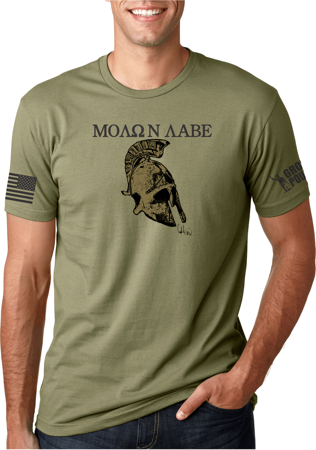 Molon Labe - Next Level 3600 Light Olive (1053x1501), Png Download