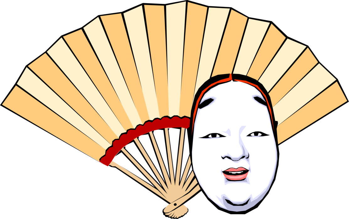 Vector Illustration Of Japanese Noh Theatre Or Theater - Vector Graphics (1112x700), Png Download