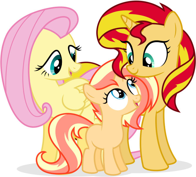 Ezidze, Fluttershy, Lesbian, Magical Lesbian Spawn, - Sunshy Mlp (681x614), Png Download