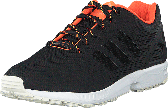 Zx Flux Core Black/orange/sun Glow - Sneakers (705x454), Png Download