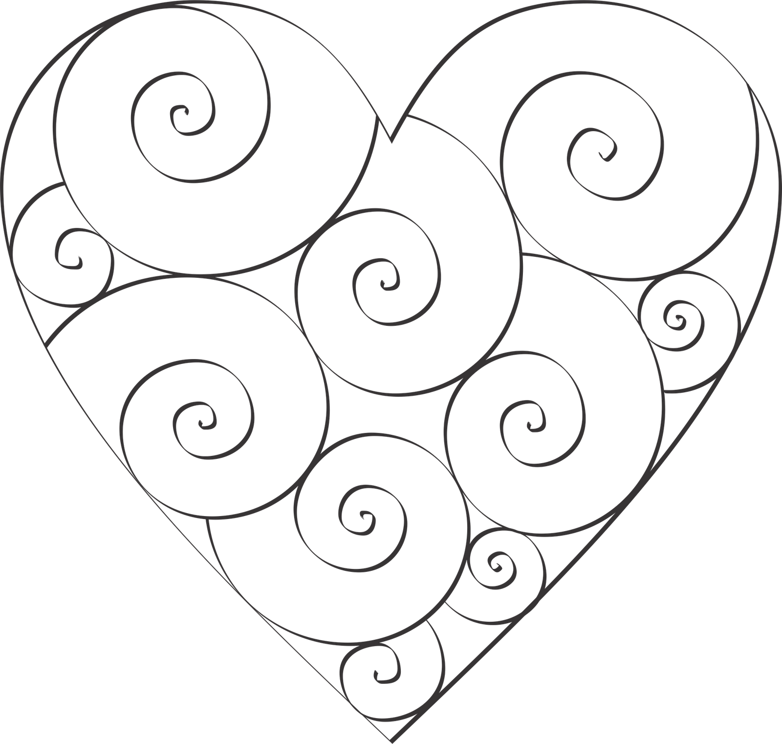 Large Transparent Png Version - Hearts To Color (1600x1521), Png Download
