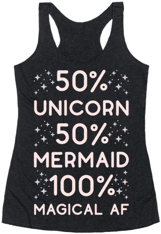 50% Unicorn 50% Mermaid Racerback Tank Top - Jesus Save Me Blue Jean Baby Born (484x484), Png Download