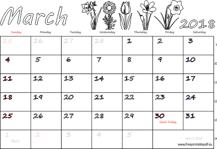 March 2018 Uk Holidays - March 2018 Calendar Printable Free (437x300), Png Download