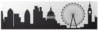 Detailed Silhouette Of London Skyline Poster • Pixers® - London Silhouette (400x400), Png Download
