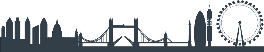 London - 3drose Db_163400_2 Image Of London Skyline In Silhouette (998x319), Png Download