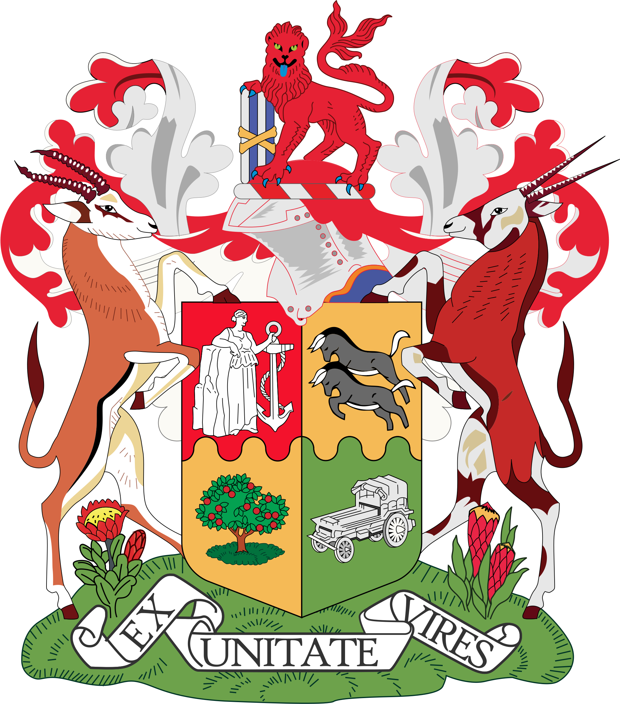 Coat Of Arms Template - Old Sa Coat Of Arms (2000x2269), Png Download