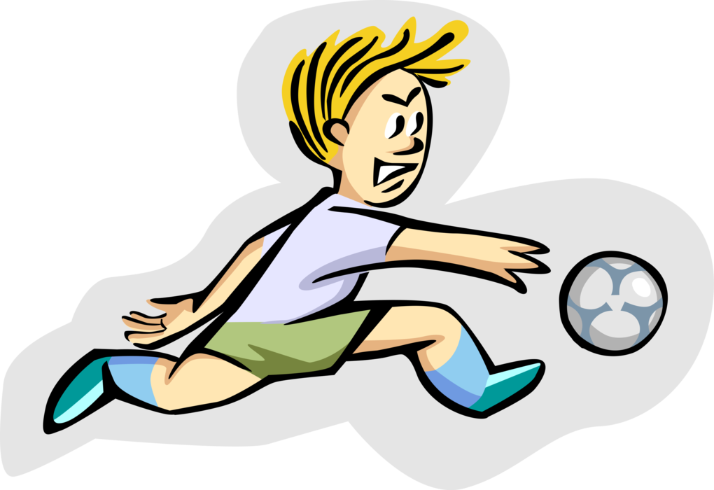 Vector Illustration Of Sport Of Soccer Football Player (1020x700), Png Download